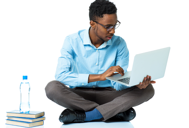 Student learning on laptop with DigiLearn platform